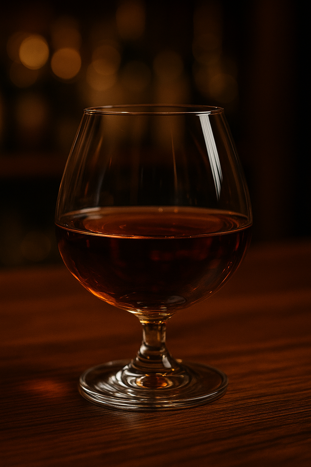 Whisky glass and cigar on table